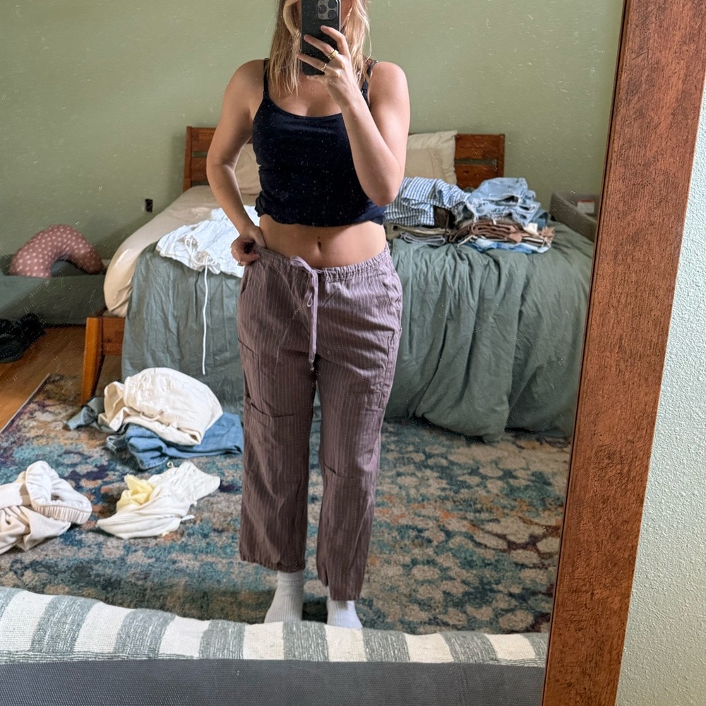 Free people purple stripe cargo pants